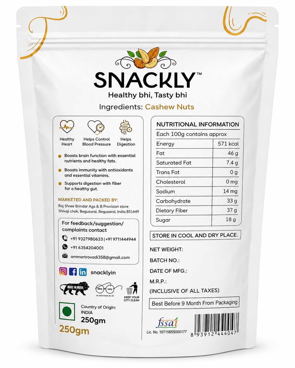 Snackly cashew - Detail View